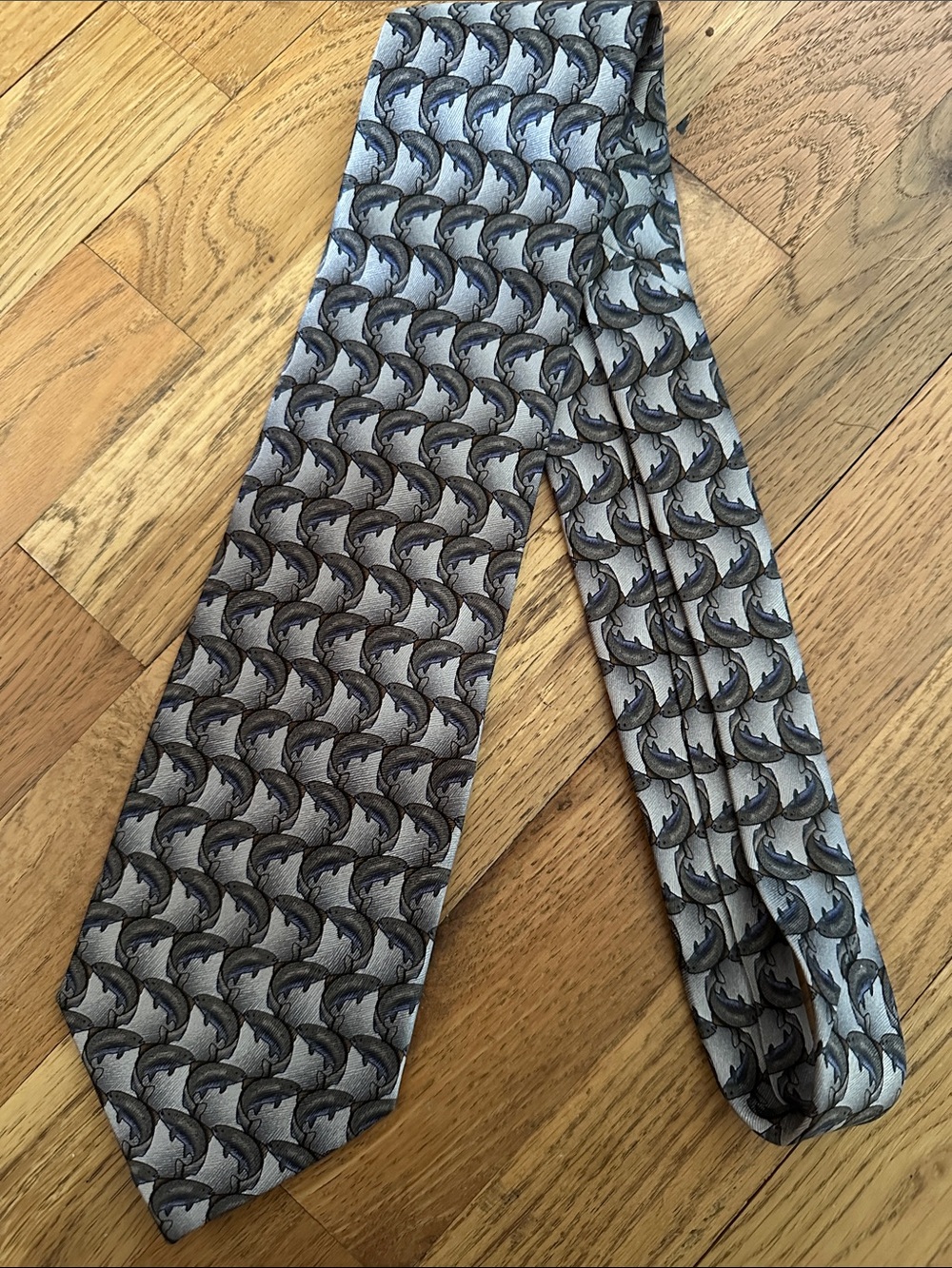 The Nature Conservancy Trout Tie 100% Silk Hand Sewn Fish Business